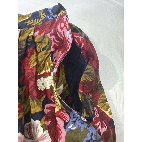 Vintage Susan Bristol Floral High-Waist Wide-Leg Shorts 90s Size 14 - Picture 6 of 11